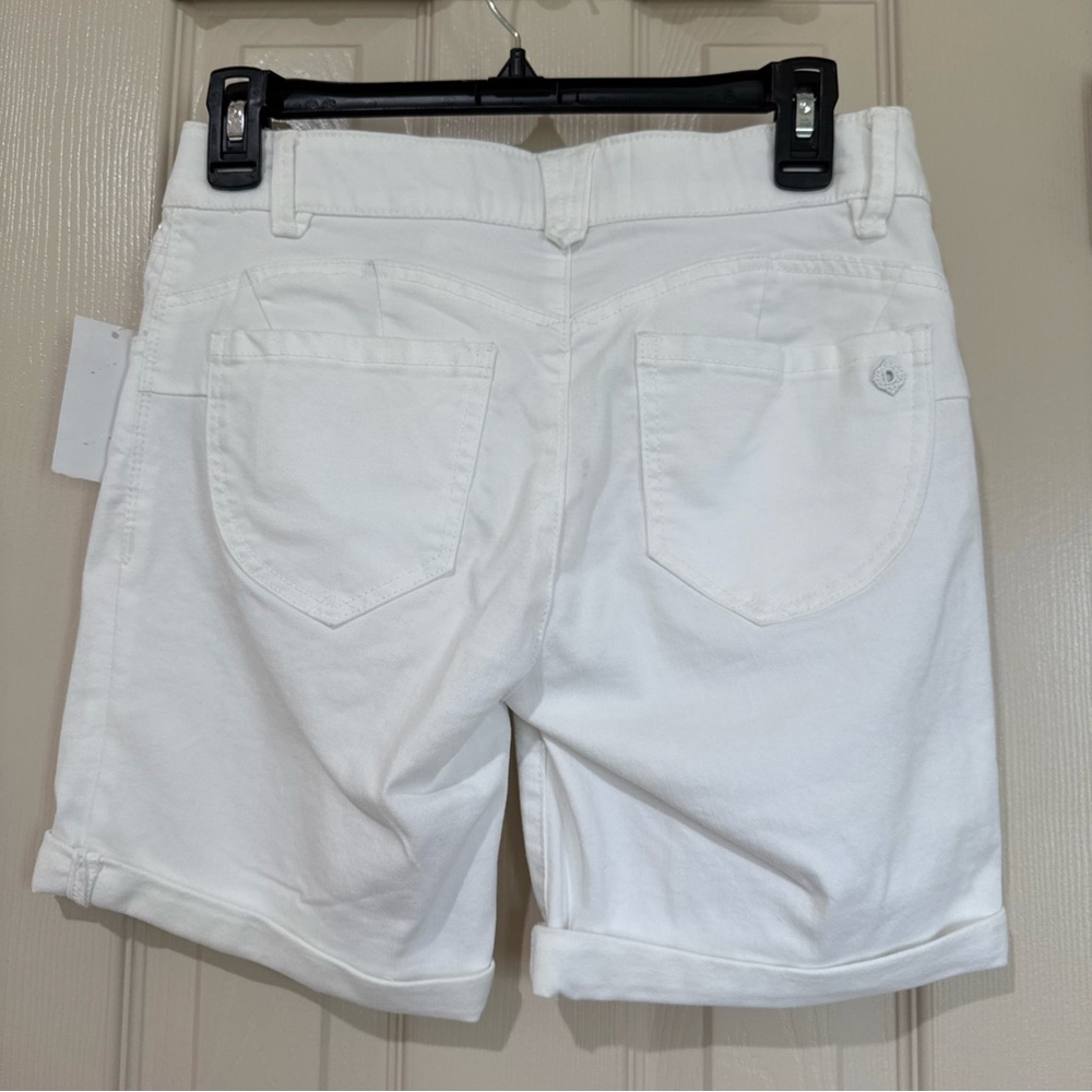 Democracy Ab solution Jean Denim Bermuda Shorts Size 2-White-NWT $64.00 - Picture 2 of 7